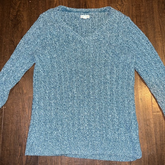 croft & barrow Sweaters - Blue V-Neck Women's Sweater
